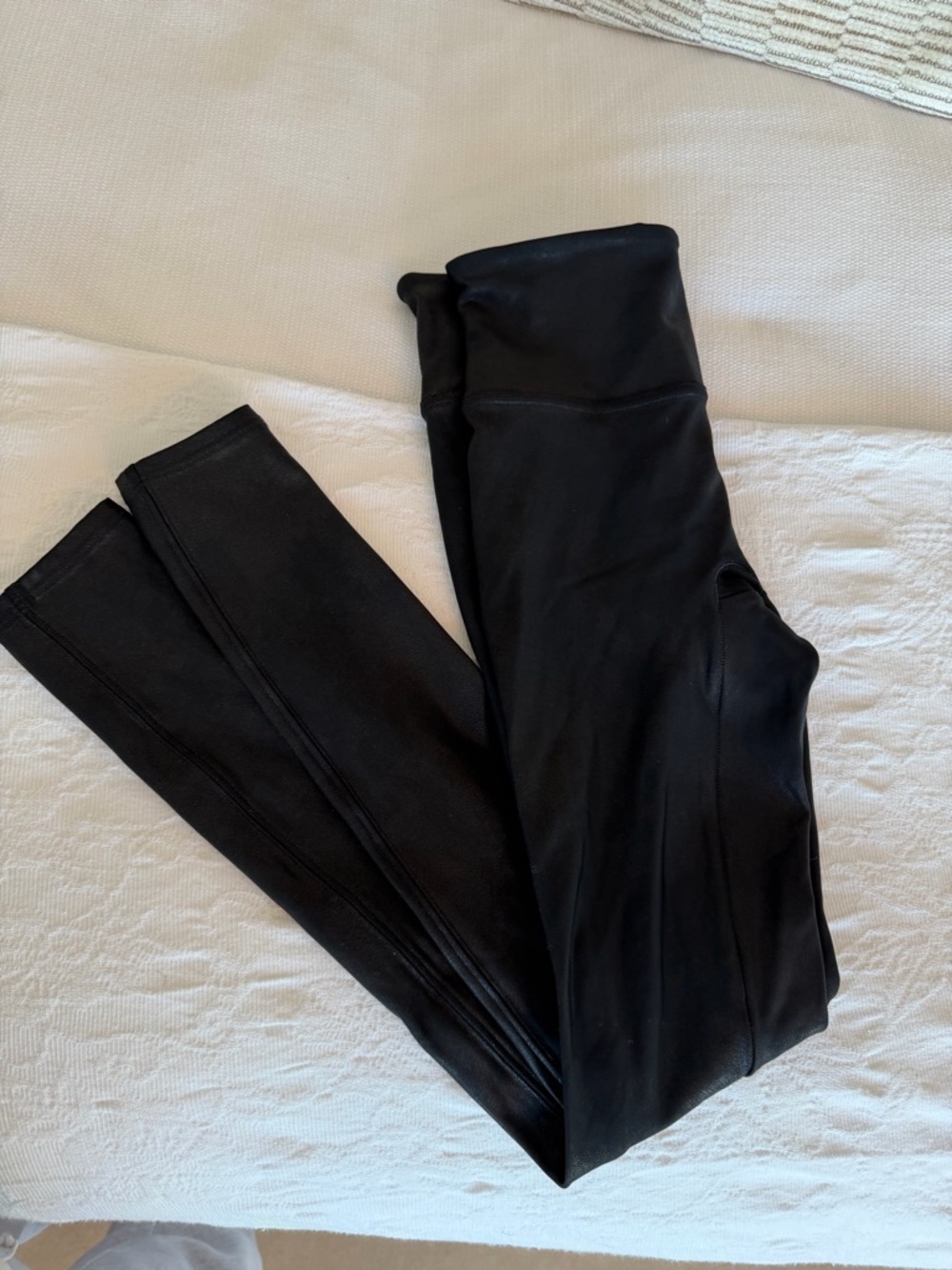 Spanx Black Faux Leather Leggings size Small
